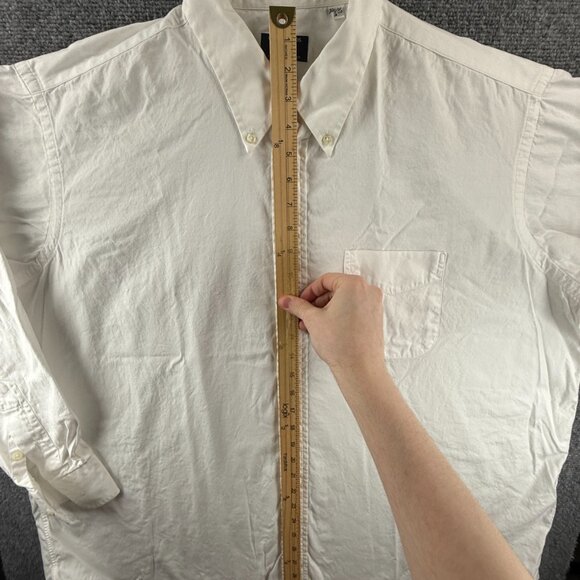 Gitman Bros Pinpoint Button-Down All Cotton 18.5 35 Oxford TTX White Shirt Solid - Picture 7 of 16